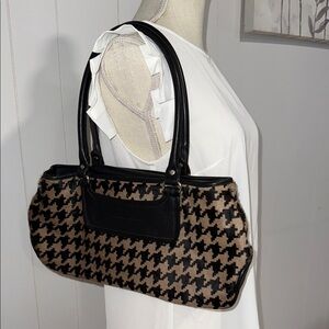Adrienne Vittadini Black and Brown Houndstooth Shoulder Bag